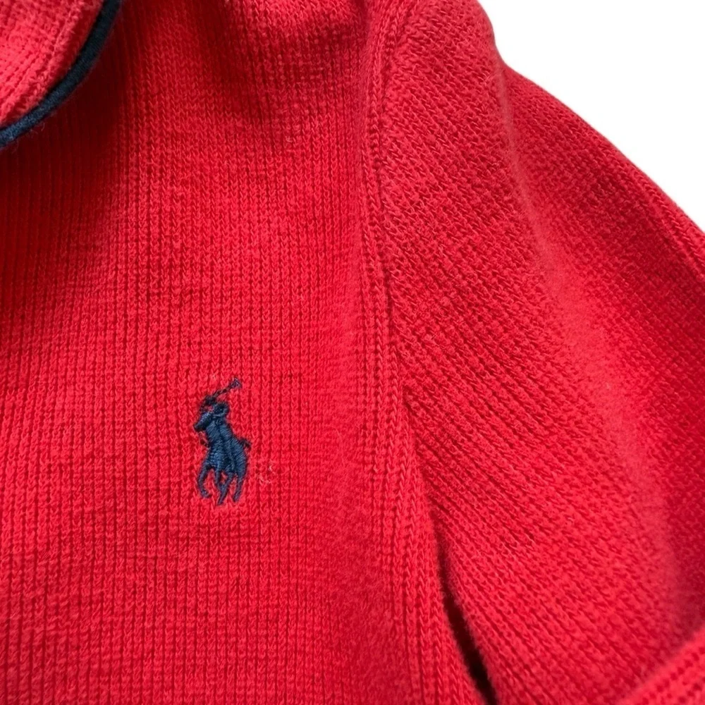Ralph Lauren Unisex Baby 9M Coverall Red Snap Up Cozy Soft Comfy Embroidered